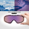 Picture of OutdoorMaster OTG Ski Goggles - Over Glasses Ski/Snowboard Goggles for Men, Women & Youth - 100% UV Protection (White Frame + VLT 13.1% Grey Lens with REVO Gold)