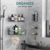 Picture of Veken Adhesive Shower Caddy 5-Pack,Heavy Weight Bearing,Large Wall Mounted Shower Shelves Rack,Organizer Storage Accessories with Soap Dish&Toothbrush Holder,Ideal for Bathroom,Home&Kitchen,Gray