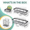 Picture of Veken Adhesive Shower Caddy 5-Pack,Heavy Weight Bearing,Large Wall Mounted Shower Shelves Rack,Organizer Storage Accessories with Soap Dish&Toothbrush Holder,Ideal for Bathroom,Home&Kitchen,Gray