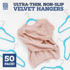Picture of Zober Velvet Hangers 50 Pack - Heavy Duty Turquoise Hangers for Coats, Pants & Dress Clothes - Non Slip Clothes Hanger Set - Space Saving Felt Hangers for Clothing