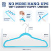 Picture of Zober Velvet Hangers 50 Pack - Heavy Duty Turquoise Hangers for Coats, Pants & Dress Clothes - Non Slip Clothes Hanger Set - Space Saving Felt Hangers for Clothing