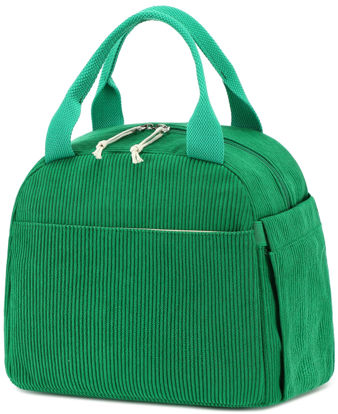 Picture of Bluboon Lunch Bag for Women Men Cute Corduroy Lunch Tote Bags Reusable Insulated Lunch Box Large Capacity Reusable Insulated Cooler for Work Picnic or Travel
