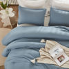 Picture of Litanika Grayish Blue Comforter Set California King Size, 3 Pieces Lightweight Solid Bedding Comforter Set, All Season Fluffy Bed Set (104x96In Comforter & 2 Pillowcases)