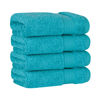 Picture of Cotton Paradise 100% Cotton Turkish Washcloths for Bathroom, 4 Piece Soft Absorbent Small Hand Face Towels Wash Rags for Body, Aqua Blue Wash Cloths