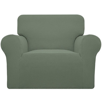 Picture of Easy-Going Stretch Oversized Chair Sofa Slipcover 1-Piece Couch Sofa Cover Furniture Protector Soft with Elastic Bottom for Kids Spandex Jacquard Fabric Small Checks Greyish Green