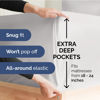 Picture of Extra Deep Queen Fitted Sheet - Hotel Luxury Single Fitted Sheet Only - Easily Fits 18 inch to 24 inch Mattress - Soft, Wrinkle Free, Breathable & Comfy Extra Deep Pockets French Grey Fitted Sheet