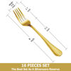 Picture of 16 Piece Gold Dinner Forks Set, Food-Grade Stainless Steel Silverware Forks, Cutlery Forks, Metal Forks for Home, Kitchen or Restaurant, Mirror Polished, Dishwasher Safe - 8 Inch