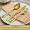 Picture of 16 Piece Gold Dinner Forks Set, Food-Grade Stainless Steel Silverware Forks, Cutlery Forks, Metal Forks for Home, Kitchen or Restaurant, Mirror Polished, Dishwasher Safe - 8 Inch