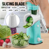 Picture of Zulay Rotary Cheese Grater 5 Blade Cheese Shredder - Manual Hand Crank Cheese Grater With Reinforced Suction & 5 Interchangeable Drums - Easy to Use Vegetable Chopper - Icy Breeze