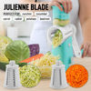 Picture of Zulay Rotary Cheese Grater 5 Blade Cheese Shredder - Manual Hand Crank Cheese Grater With Reinforced Suction & 5 Interchangeable Drums - Easy to Use Vegetable Chopper - Icy Breeze