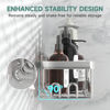Picture of Veken Adhesive Shower Caddy 5-Pack,Heavy Weight Bearing,Large Wall Mounted Shower Shelves Rack,Organizer Storage Accessories with Soap Dish&Toothbrush Holder,Ideal for Bathroom,Home&Kitchen,Silver