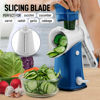 Picture of Zulay Rotary Cheese Grater 5 Blade Cheese Shredder - Manual Hand Crank Cheese Grater With Reinforced Suction & 5 Interchangeable Drums - Easy to Use Vegetable Chopper - Heavenly Blue