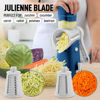 Picture of Zulay Rotary Cheese Grater 5 Blade Cheese Shredder - Manual Hand Crank Cheese Grater With Reinforced Suction & 5 Interchangeable Drums - Easy to Use Vegetable Chopper - Heavenly Blue