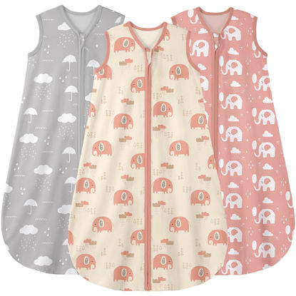 Picture of Yoofoss Baby Sleep Sack 12-18 Months Wearable Blanket for Babies 100% Cotton 2-Way Zipper TOG 0.5 Toddler Sleeping Sack 3 Pack, Comfy Lightweight Sleep Sacks