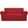 Picture of Easy-Going Stretch Oversized Loveseat Slipcover 1-Piece Sofa Cover Furniture Protector Couch Soft with Elastic Bottom for Kids Polyester Spandex Jacquard Fabric Small Checks Christmas Red