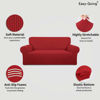 Picture of Easy-Going Stretch Oversized Loveseat Slipcover 1-Piece Sofa Cover Furniture Protector Couch Soft with Elastic Bottom for Kids Polyester Spandex Jacquard Fabric Small Checks Christmas Red