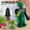 Picture of Zulay Rotary Cheese Grater 5 Blade Cheese Shredder - Manual Hand Crank Cheese Grater With Reinforced Suction & 5 Interchangeable Drums - Easy to Use Vegetable Chopper - Jade Night