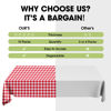 Picture of Pureegg Plastic Table Cloth Disposable 10 Pack, 54 x 108 Inch Table Cloths for Parties, Decorative Tablecloths for Rectangle Tables, White Plastic Table Cover, Leakproof & Sturdy, Red Plaid