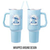 Picture of Silver Buffalo Disney Lilo and Stitch Minimalistic Design Ocean and Tropical Stainless Steel Tumbler with Handle and Straw, Fits in Standard Cup Holder, 40 Ounces