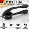 Picture of Zulay Kitchen Premium Garlic Press Set - Rust Proof & Dishwasher Safe Professional Garlic Mincer Tool - Easy-Squeeze, Easy-Clean with Soft, Ergonomic Handle - Silicone Garlic Peeler & Brush (Black)