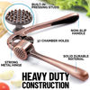 Picture of Zulay Kitchen Premium Garlic Press Set - Rust Proof & Dishwasher Safe Professional Garlic Mincer Tool - Easy-Squeeze, Easy-Clean with Soft, Ergonomic Handle - Silicone Garlic Peeler & Brush (Copper)