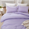 Picture of Litanika Lavender Purple Comforter King Size, 3 Pieces Lightweight Solid Bedding Comforter Set, All Season Fluffy Bed Set (104x90In Comforter & 2 Pillowcases)