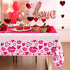 Picture of 2 Pack Valentines Day Tablecloth,Valentines Day Decorations 54" x 108" Disposable Plastic Tablecloth,Rose Red Table Cloths for Rectangle,Party Supplies,Valentines Decor,Wedding,Engagement,Anniversary