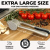 Picture of Zulay Kitchen Large Premium Garlic Press Set - Bigger Bowl for Bigger Garlic - Rust Proof & Dishwasher Safe Garlic Mincer Tool - Easy-Squeeze, Easy-Clean Silicone Garlic Peeler & Brush (Silver)