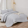 Picture of Litanika Light Grey Twin/Twin XL Comforter Set, 2 Pieces Lightweight Solid Bedding Comforter Set, All Season Fluffy Bed Set (66x90In Comforter & 1 Pillowcase)