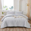 Picture of Litanika Light Grey Comforter California King Size, 3 Pieces Cal King Lightweight Solid Bedding Comforter Set, All Season Fluffy Bed Set (104x96In Comforter & 2 Pillowcases)