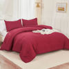 Picture of Litanika Burgundy Red Comforter Set King Size, 3 Pieces Lightweight Solid Bedding Comforter Set, All Season Fluffy Bed Set (104x90In Comforter & 2 Pillowcases)