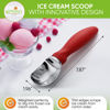 Picture of Spring Chef Ice Cream Scoop with Soft Grip Handle, Professional Heavy Duty Sturdy Scooper, Premium Kitchen Tool for Cookie Dough, Gelato, Sorbet, Red