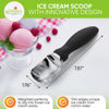 Picture of Spring Chef Ice Cream Scoop with Soft Grip Handle, Professional Heavy Duty Sturdy Scooper, Premium Kitchen Tool for Cookie Dough, Gelato, Sorbet, Black, 2 Pack