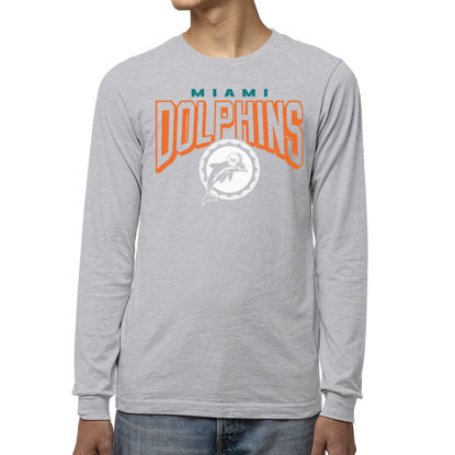 Picture of Junk Food Clothing x NFL - Miami Dolphins - Bold Logo - Unisex Adult Long Sleeve T-Shirt for Men and Women - Size X-Large
