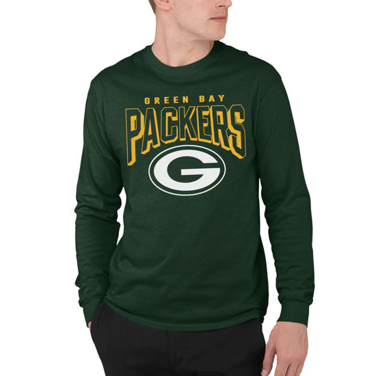 Picture of Junk Food Clothing x NFL - Green Bay Packers - Bold Logo - Unisex Adult Long Sleeve T-Shirt for Men and Women - Size Small