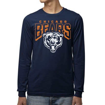 Picture of Junk Food Clothing x NFL - Chicago Bears - Bold Logo - Unisex Adult Long Sleeve T-Shirt for Men and Women - Size XX-Large