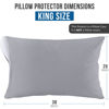 Picture of Utopia Bedding Waterproof Pillow Protectors Zippered (2 Pack, Grey) King Size, Zippered Pillowcases, Bed Bug Proof Pillow Encasement Covers 20 x 38 Inches