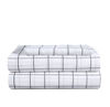Picture of LANE LINEN 100% Organic Cotton Twin XL Sheets Set 3-Piece Pure Percale Bedsheets Bedding Breathable Fits Mattress Upto 15" Deep - Charcoal Windowpane