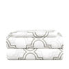 Picture of LANE LINEN 100% Organic Cotton Twin Sheets Set 3-Piece Pure Percale Long Staple Bedding Breathable Fits Mattress Upto 15" Deep - Trellis Silver