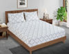 Picture of LANE LINEN 100% Organic Cotton Twin Sheets Set 3-Piece Pure Percale Long Staple Bedding Breathable Fits Mattress Upto 15" Deep - Trellis Silver