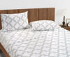 Picture of LANE LINEN 100% Organic Cotton Twin Sheets Set 3-Piece Pure Percale Long Staple Bedding Breathable Fits Mattress Upto 15" Deep - Trellis Silver