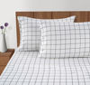 Picture of LANE LINEN 100% Organic Cotton Pillow Cases - King Size, Ultra Soft and Crisp, Cool Percale Pillow Covers, Sleeping Pillow Covers, Set of 2 - Windowpane Charcoal
