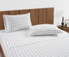 Picture of LANE LINEN 100% Organic Cotton Pillow Cases - King Size, Ultra Soft and Crisp, Cool Percale Pillow Covers, Sleeping Pillow Covers, Set of 2 - Windowpane Charcoal