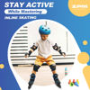 Picture of 2PM SPORTS Vinal Boys Adjustable Flashing Inline Skates, All Wheels Light Up, Fun Illuminating Skates for Kids and Men- Azure Small (11C-13C US)