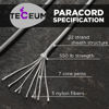 Picture of TECEUM Paracord Type III 550 Silver Grey - 200 ft - 4mm - Tactical Rope MIL-SPEC - Outdoor para Cord -Camping Hiking Fishing Gear and Equipment - EDC Parachute Cord - Strong Survival Rope 002