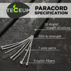Picture of TECEUM Paracord Type III 550 Gun Grey - 50 ft - 4mm - Tactical Rope MIL-SPEC - Outdoor para Cord - Camping Hiking Fishing Gear - EDC Parachute Cord - Strong Survival Rope 073