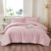 Picture of Litanika Pink Comforter Set King Size, 3 Pieces Aesthetic Soft Solid Bedding Comforter Set, All Season Bed Set (104x90In Comforter & 2 Pillowcases)