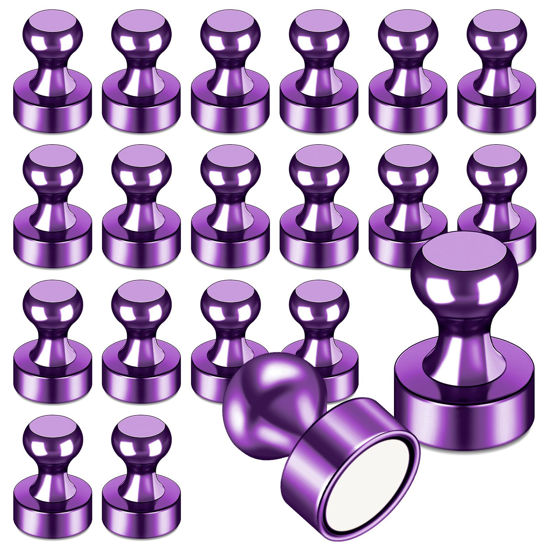 Picture of LOVIMAG 20 PCS Refrigerator Magnets, Purple Fridge Magnets Strong Magnets for Whiteboard, Small Neodymium Magnets Ideal for Push Pin Magnets, Office Magnets, Classroom Magnets, Map Magnets