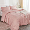Picture of Litanika Pink Twin Comforter Set for Girls, 2 Pieces Kids Blush Plain Bedding Comforter Set, All Season Bed Set (66x90In Comforter & 1 Pillowcase)