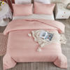 Picture of Litanika Pink Comforter Set King Size, 3 Pieces Blush Plain Bedding Comforter Set, All Season Bed Set (90x90In Comforter & 2 Pillowcases)